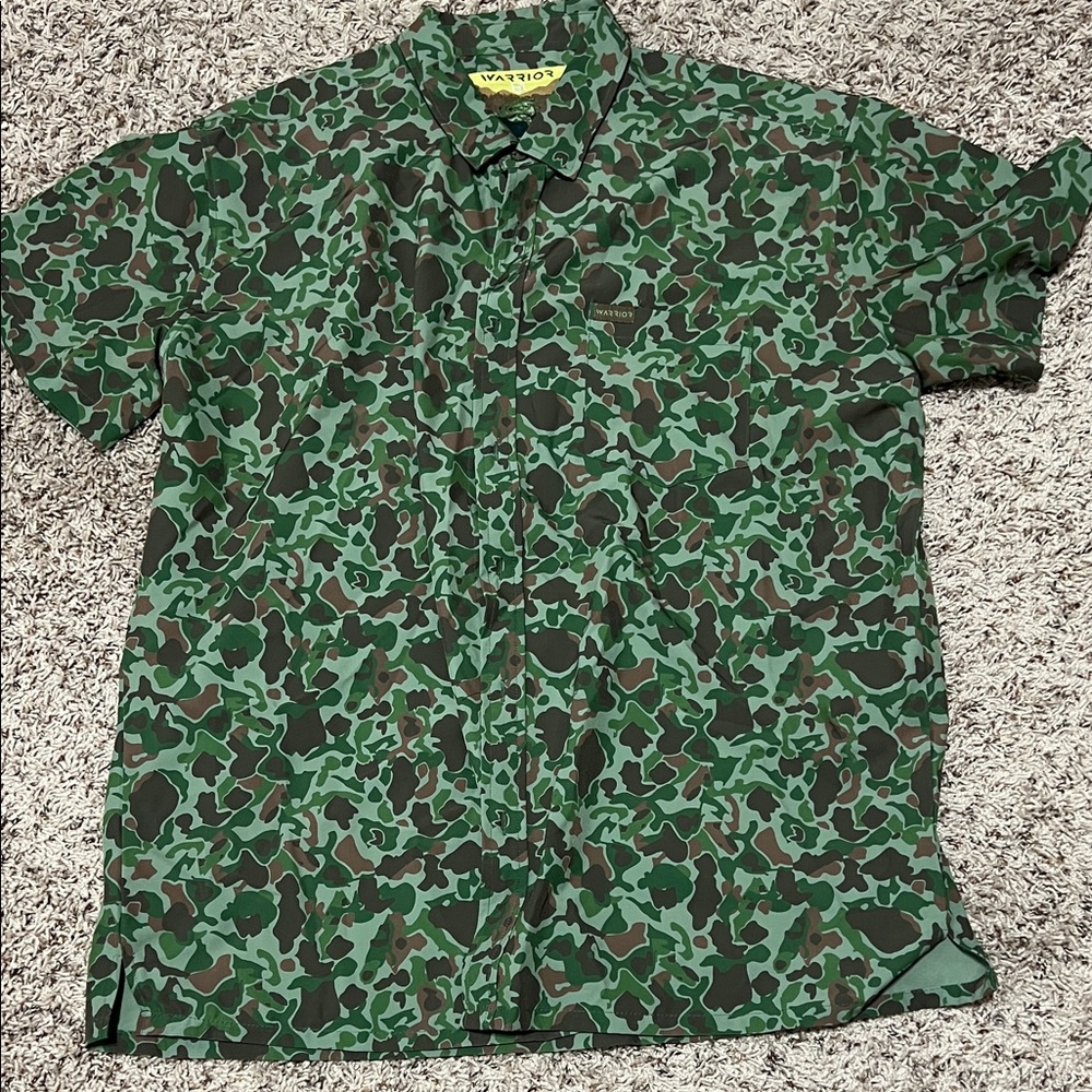Vastros Green Camouflage Casual Men's Shirt
